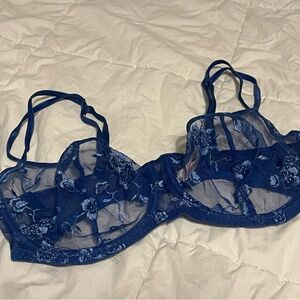 Victoria’s Secret Blue Sheer Lace Bra